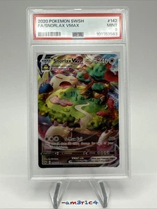 PSA 9 Pokémon Juego de Cartas Coleccionables Snorlax VMAX Espada y Escudo Base Set 142/202 Holo Ultra Raro - Imagen 1 de 3