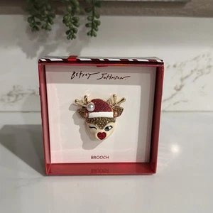 Betsey Johnson Rudolph Rentier Brosche Anstecknadel - Bild 1 von 4