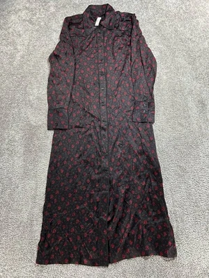 Vestido Camisa Midi Madewell Botón Frontal Mujer 2 Negro Floral Desnatado Calce Nuevo Foto 1 de 4