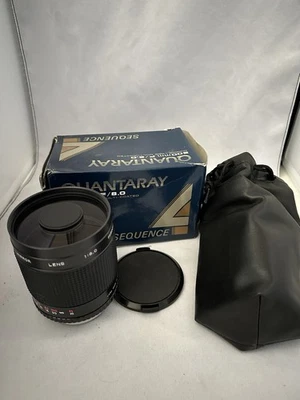 Vintage Quantaray 500mm f/8 Mirror Macro Lens with Caps And Case - Image 1 of 4