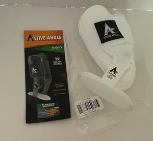 Active Ankle T2 White Ankle Support Hinged Brace Dual Upright Sz. Med - Picture 1 of 6