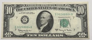 Series 1963 A - $10 FRN - See Images Note Is CRISP - G 00268864 B - Picture 1 of 2