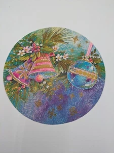 1960 Round Christmas Greeting Card Unused - Picture 1 of 2