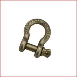 5/8" Load Rated Screw Pin Anchor Shackle, Yellow Zinc Alloy - Picture 1 of 2