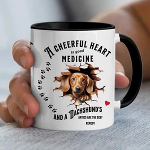 Taza de café Dachshund Doxie corazón alegre perro lindo cachorro gráfico innovador - Imagen 1 de 24