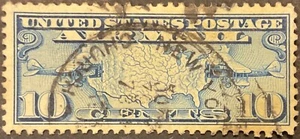 1926 10c U.S. Map Airmail Single, Scott #C7, Used, F-VF - Picture 1 of 2