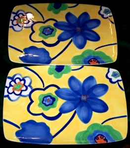 2 Colorful Undamaged Avon Luau 13.5 Inch Long Platters #1 - Picture 1 of 2