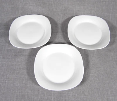Crate & Barrel MAXIE Set of 3 White Square Round Corners Bread Appetizer Plates - Image 1 of 4