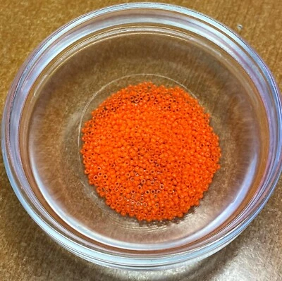 Micro cuentas de semillas vintage/antiguas-13/0-14/0 cálido brillante medio naranja opaco-4 g's Foto 1 de 4