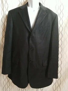 Andrew Fezza Mens Blazer Navy  Blue Plaids Wool Sport Jacket Size 42 R - Picture 1 of 12