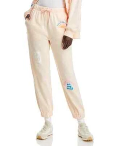 Vintage Havana Surf Wash Jogger Pants Women's S Peach Printed Elastic Waist - Picture 1 of 16