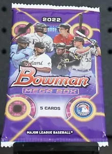 Bowman Mega Box 2022 (Chrome Refractor Pack) confezione da 5 carte nuovo sigillato in fabbrica - Foto 1 di 3