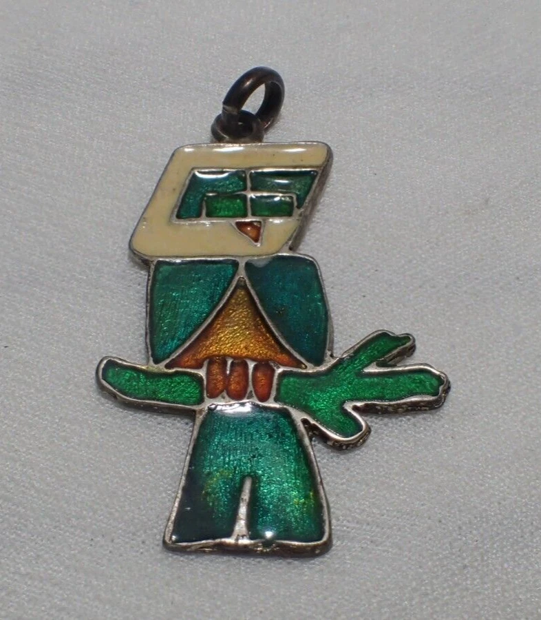 Ciondolo Argento 800/°°°e Smalto Anni '70 - Immagine 1 di 1