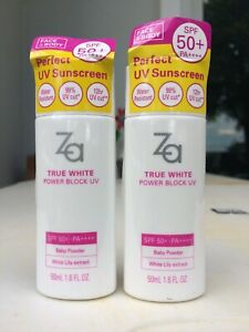 2 x ZA True White Power Block UV SPF50+ PA++++  50  ml