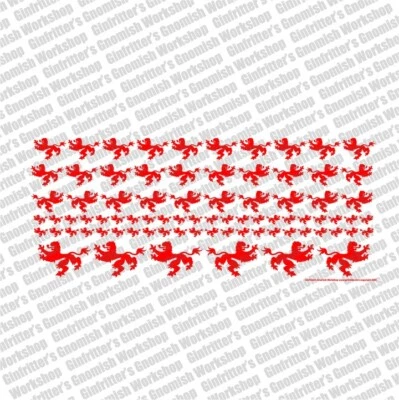 CALCOMANÍAS DE TOBOGÁN ACUÁTICO RAMPANTE LEÓN ROJO TRANSFERENCIAS COMPATIBLES CON WARHAMMER OLD WORLD Foto 1 de 2