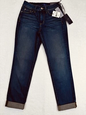 NYDJ Marylin Jeans 2 P Blue Denim Cuffed Petite Cropped Cuffed NWT - Image 1 of 4