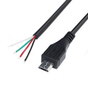 5pcs 1M/3.3ft Micro USB Male Plug Cable 4 wires Power Pigtail Cable Cord DIY - Picture 1 of 6