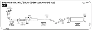 MARMITTA CENTRALE PER FIAT Bravo II 1.4i.e. 16V/Bifuel 1368 cc 90 cv 66 kw Cat 2 - Imagen 1 de 1