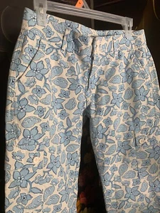 Oshkosh Women’s 100% Cotton Casual Pants Floral Blue White Size 6 - Picture 1 of 12
