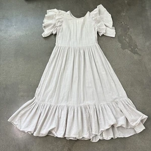Dress By The GREAT. Beige Smocked Ready to wear lightweight cotton women’s sz 0 - Picture 1 of 13