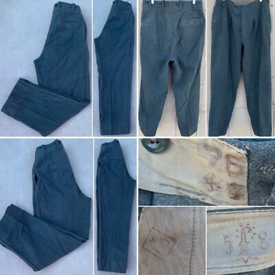 Vintage Wool Military Pants Trousers Button Fly 33 in waist 30 in inseam - Image 1 of 4