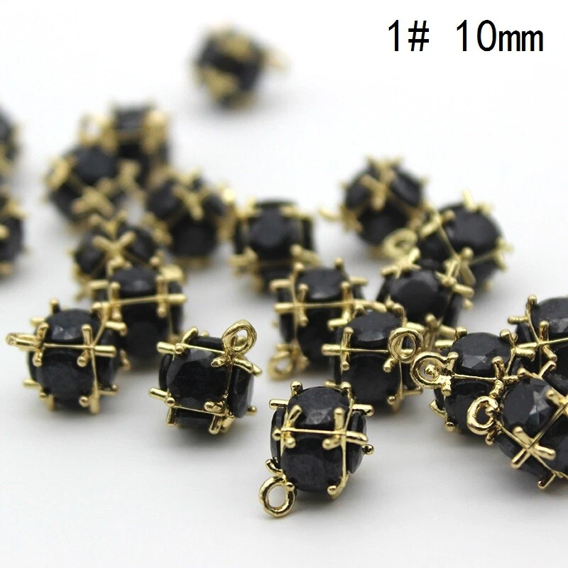 10pcs Rhinestone Button Beads Alloy Diamante Shank Crystal Bling Wedding Sewing - Image 1 of 4