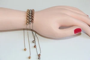 3-Slider Bead Bracelets-Gold, Rose Gold, Silver. Keep Some, Gift Some - Picture 1 of 12