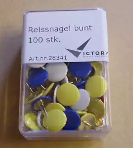 Reißzwecken Reißnägel Heftzwecken bunt farbig 500 Stück Victory Neu OVP - Bild 1 von 1