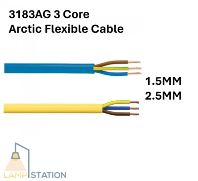 Arctic Blue Yellow 3183AG FLEX Outdoor Cable 3 CORE 1.5mm 2.5mm 240V Caravan - Image 1 of 3