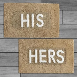 Jean Pierre Creative Home Ideas Cotton 2-Piece Bath Rug Set His Her - Picture 1 of 6