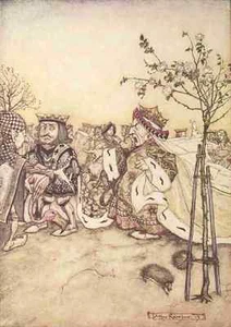 A4 Photo Rackham Arthur 1907 Foul tempered Queen of Hearts Print Poster - Picture 1 of 1