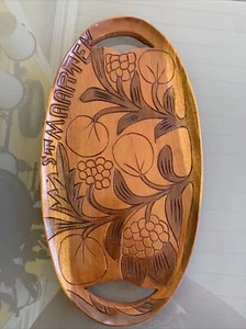 17” Wooden Handmade Tray Made in St. Maarten Nice! - Imagen 1 de 4