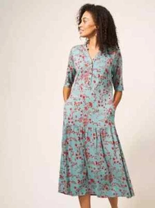 RRP£40 NEW SABINA JERSEY DRESS IN TEAL MULTI size 10 - Picture 1 of 7