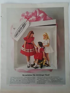 1961 Sanforized Plus little girls red Tiny Town dresses wamsutta cotton ad - Picture 1 of 1