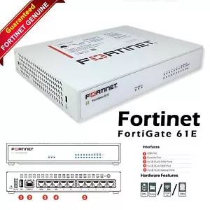 Fortinet Fortigate FG-61E Firewall Network Security Appliance ATP Bundle 1 years - Picture 1 of 11