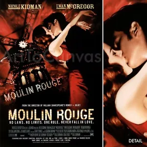 27W"x40H" MOULIN ROUGE OFFICIAL MOVIE MUSICAL POSTER CANVAS - Picture 1 of 7