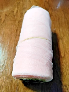 FABRIC REMNANT TULLE NETTING 6" WIDE PEACH - Picture 1 of 3