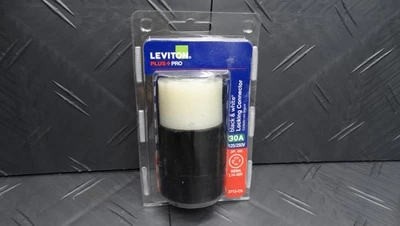 Leviton PLUS+PRO 30 A 125/250-Volt Locking Connector, Black & White R60-2713-CS - Image 1 of 4