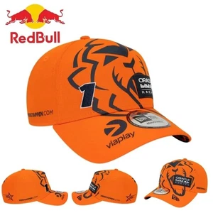 Red Bull Racing Orange Baseball Hat Verstappen Curved Brim Cap UK POST - Picture 1 of 16