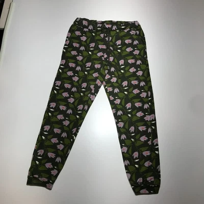 Compania Fantastica Womens Bluebell Floral Print Green Cotton Terry Joggers M - Image 1 of 4