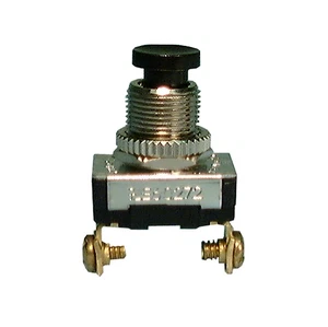 30-457. Philmore SPST OFF-(ON) Mom ON Black Push Button Switch 6A@120V AC - Picture 1 of 1