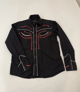 VTG  Redstar Rodeo Men’s Arrow Western Shirt Sz L Pearl Snap Embroidered - Picture 1 of 11