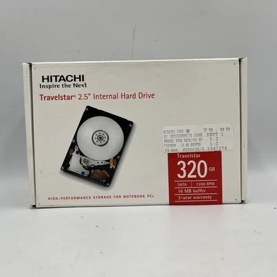 Hitachi Travelstar 2.5” Internal Hard Drive 320 SATA 7200 RPM 16mb Buffer NIB - Image 1 of 3