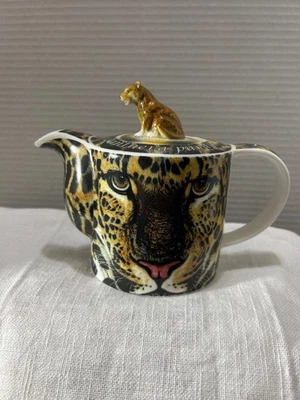 Endangered Species Wild Cafe Leopard Teapot with Lid By Paul Cardew New - Image 1 of 4