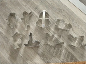 Cookie Cutters Assorted Shapes Lot of 8 Metal Vintage Holiday Fairy Tulip - Picture 1 of 6