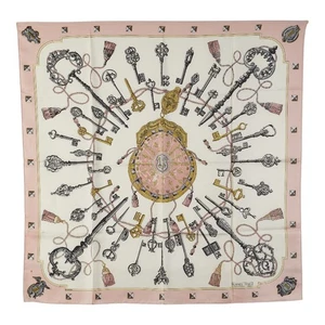 HERMES Calle 90 LES CLES THE KEYS RARE KEY scarf Women 【Used】 - Picture 1 of 6