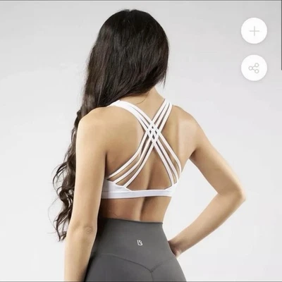 Brand New Buffbunny Strappy Sports Bra - White Size S RRP $42 USD - image 1 of 4