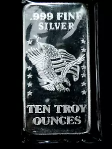 U.S. Assay Office San Francisco 10 Oz .999 Silver Stockpile Bar in plastic 1981 - Picture 1 of 2