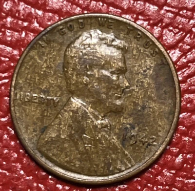 1942 Lincoln Wheat Cent Monster Woody Wood Grain Improper Alloy Mix Error Coin - Image 1 of 4