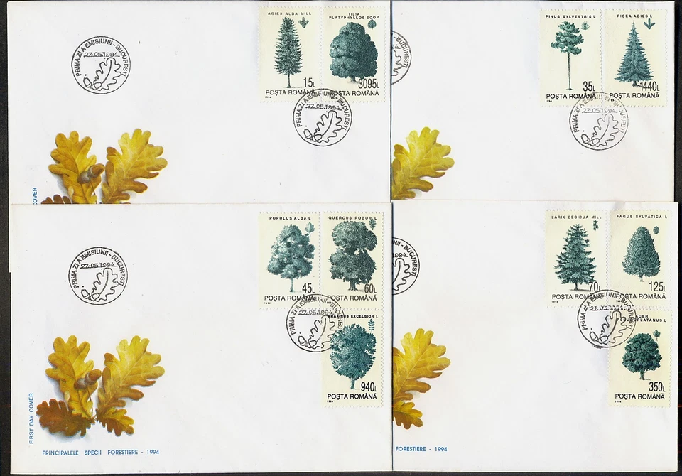 1994 Trees,Oak nut,Leaf,Forest,Arbres,Bäume,Woods,Foret,Romania,Mi.4982,FDC - Image 1 of 1